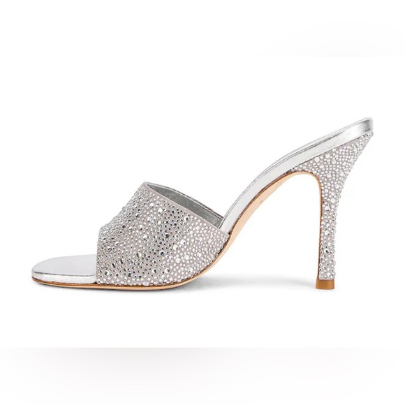 Larroude Shoes - Larroude Colette Crystal Mule in Grey / Size 6.5